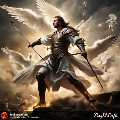 GOD'S servant in the midst of arrows,protected by Angels